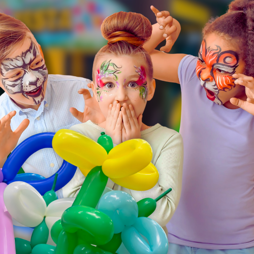 Pinturas faciais & modelagem balões